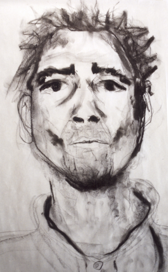 Charcoal drawing of Robert. Drawing by Emily Gerbig