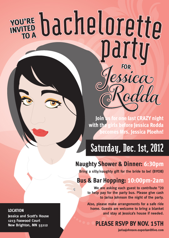 Emily Gerbig Flyer And Invite Designer Jessica S Bachelorette Party